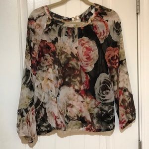 Sheer floral shirt